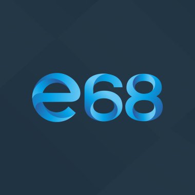 E68 mektup ve sayı logo simge