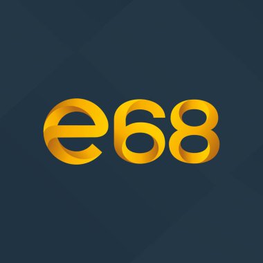 E68 mektup ve sayı logo simge