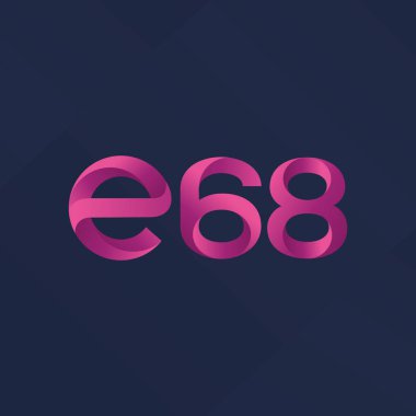 E68 mektup ve sayı logo simge