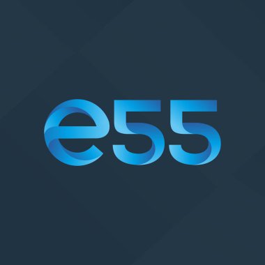 E55 mektup ve sayı logo simge