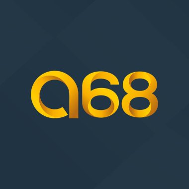 A68 mektup ve sayı logo simge