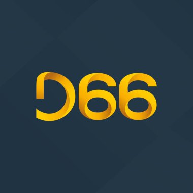 D66 mektup ve sayı logo simge