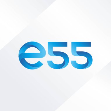 E55 mektup ve sayı logo simge