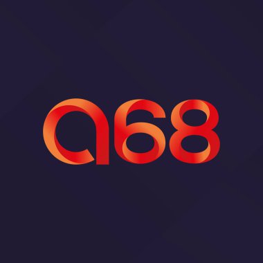 A68 mektup ve sayı logo simge