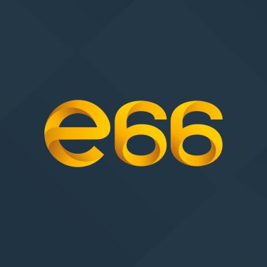 E66 mektup ve sayı logo simge