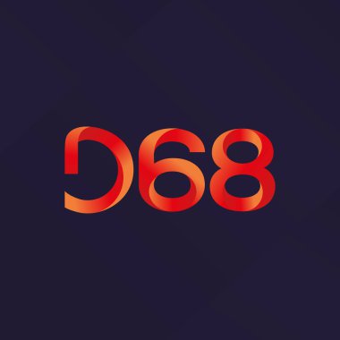 D68 mektup ve sayı logo simge