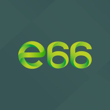 E66 mektup ve sayı logo simge
