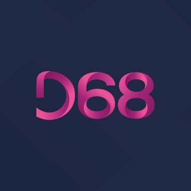 D68 mektup ve sayı logo simge
