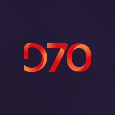 D70 mektup ve sayı logo simge