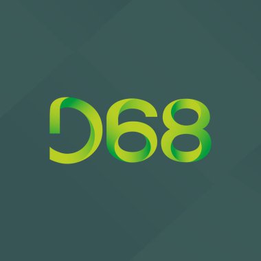 D68 mektup ve sayı logo simge