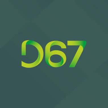 D67 mektup ve sayı logo simge