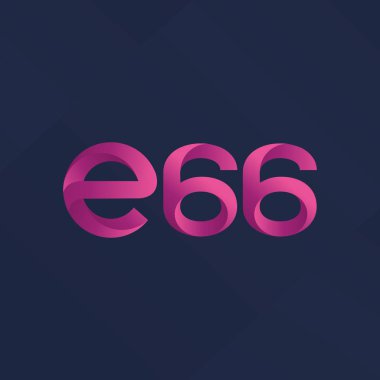 E66 mektup ve sayı logo simge