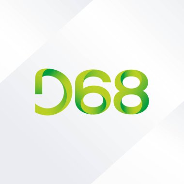 D68 mektup ve sayı logo simge