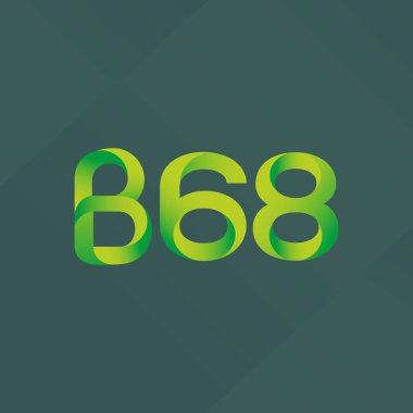 B68 mektup ve sayı logo simge