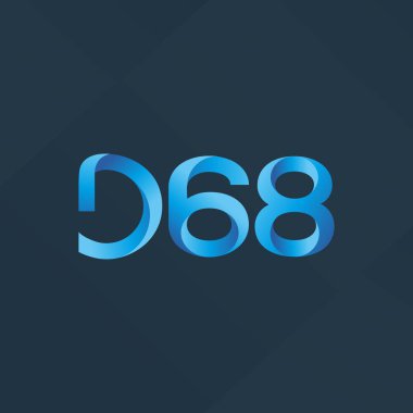 D68 mektup ve sayı logo simge