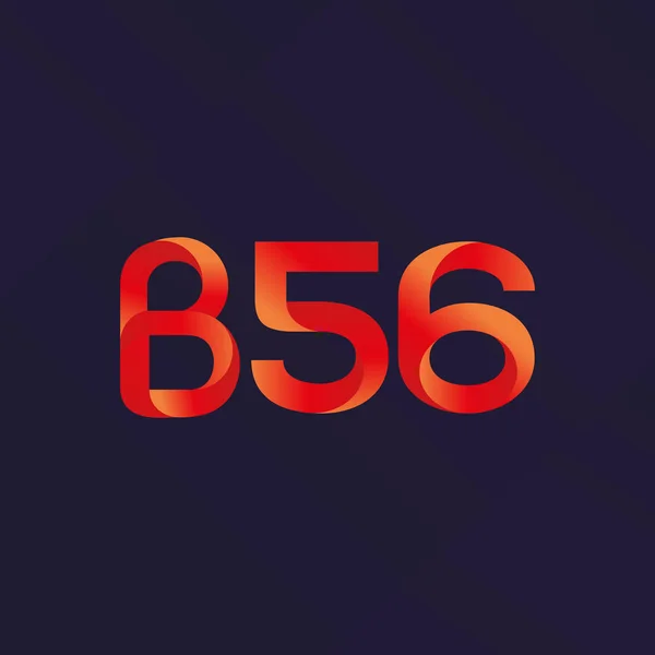 B56 mektup ve sayı logo simge — Stok Vektör