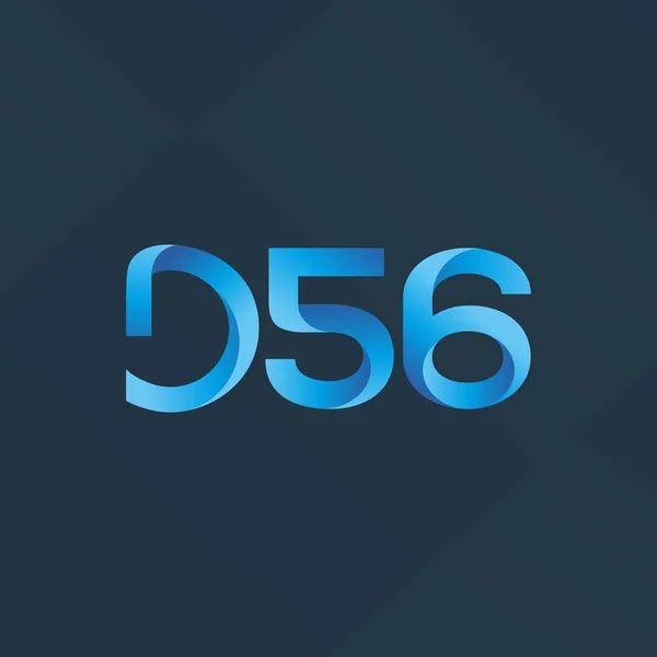 Ícone de logotipo de letra e número D56 —  Vetores de Stock