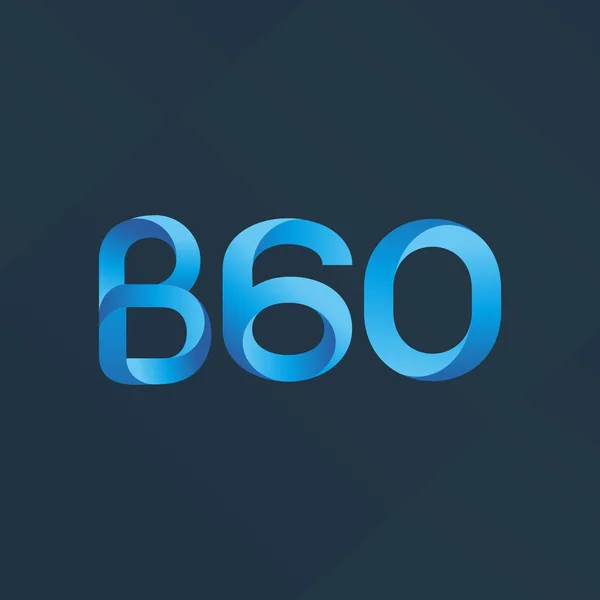 Ícone de logotipo de letra e número B60 —  Vetores de Stock