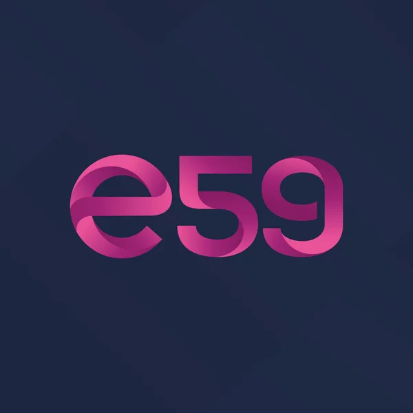 E59 písmeno a číslo logo ikonu — Stockový vektor