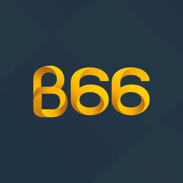 B66 brev och antal logo ikon — Stock vektor