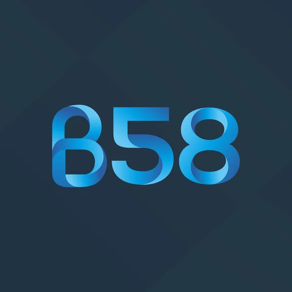 B58 lettera e numero logo icona — Vettoriale Stock