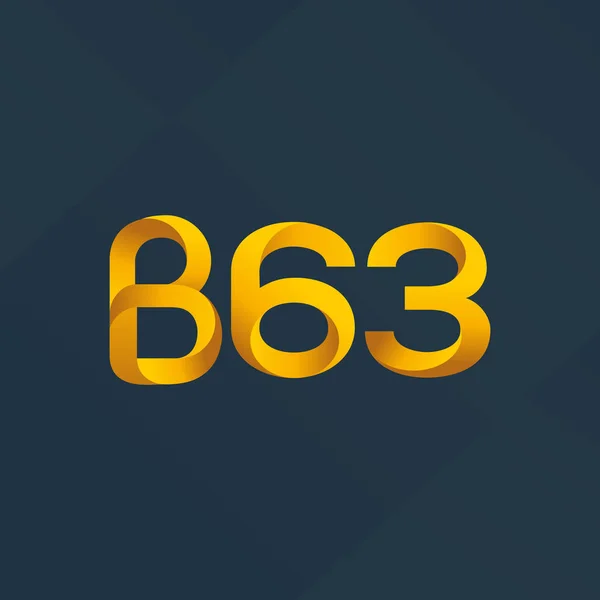 Ícone de logotipo de letra e número B63 —  Vetores de Stock