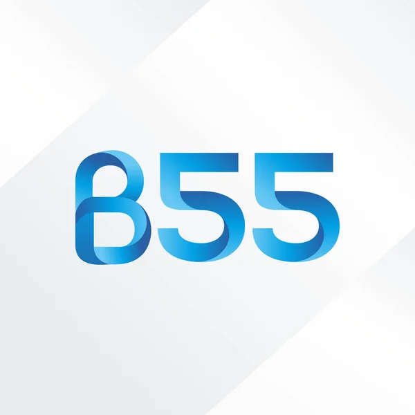 Ícone de logotipo de letra e número B55 —  Vetores de Stock
