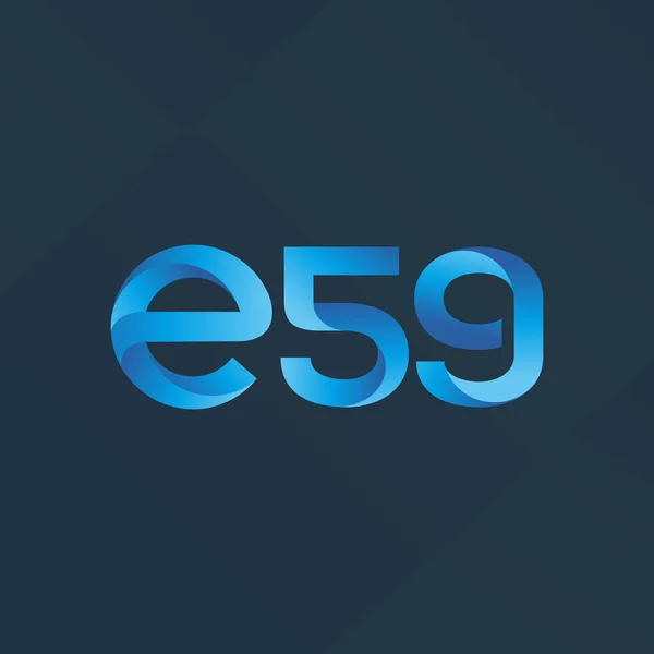 E59 písmeno a číslo logo ikonu — Stockový vektor