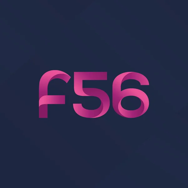 F56 letter and number logo icon — Stock Vector