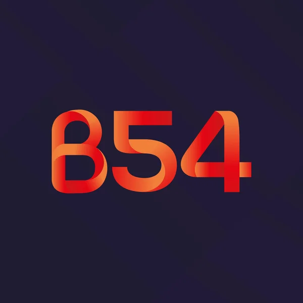 Ícone de logotipo de letra e número B54 —  Vetores de Stock