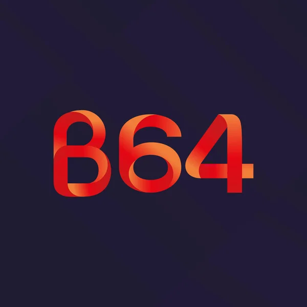 Ícone de logotipo de letra e número B64 — Vetor de Stock