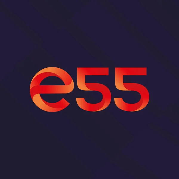 E55 písmeno a číslo logo ikonu — Stockový vektor