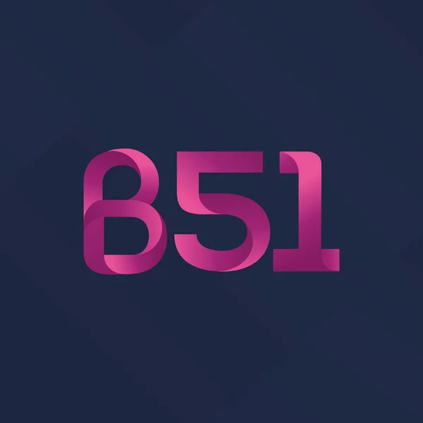 B51 icona della lettera e del logo numerico — Vettoriale Stock