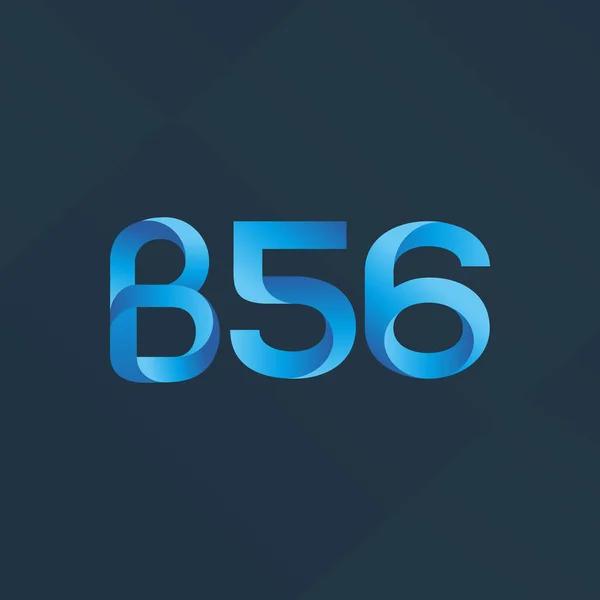 Icono de logotipo de letra y número B56 — Vector de stock