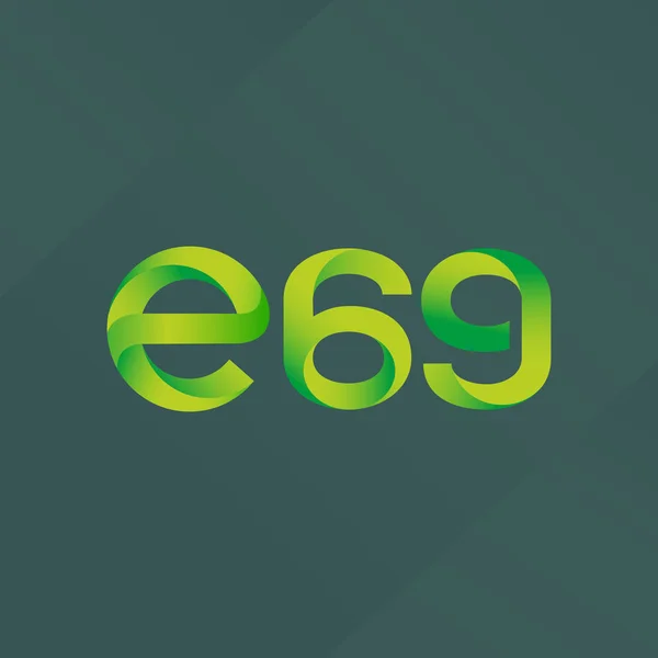 E69 písmeno a číslo logo ikonu — Stockový vektor