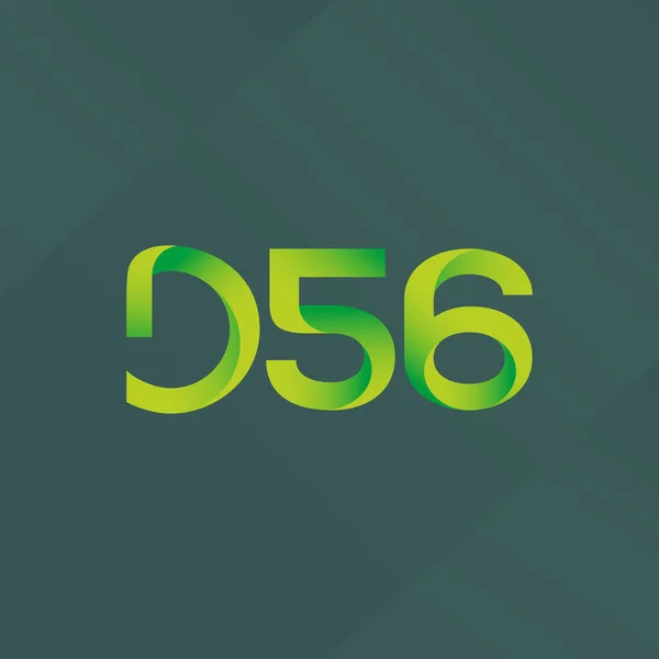D56 letter and number logo icon — Stock Vector