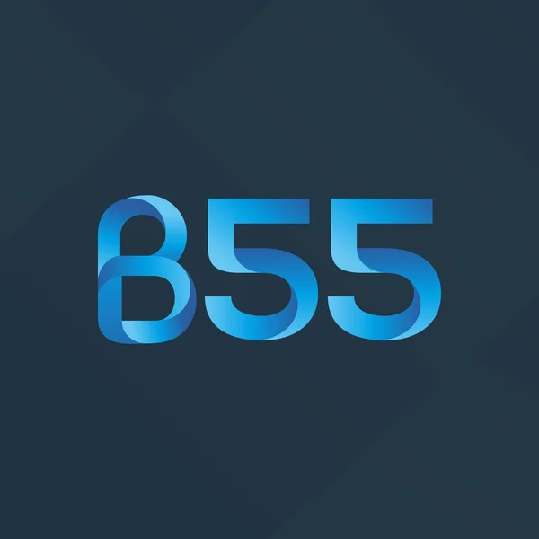 B55 brev och antal logo ikon — Stock vektor