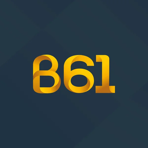 Ícone de logotipo de letra e número B61 — Vetor de Stock