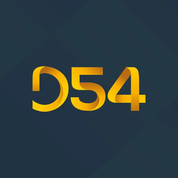 Ortak mektup logo D54 — Stok Vektör