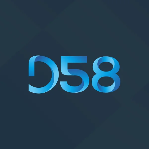 Ícone de logotipo de letra e número D58 — Vetor de Stock