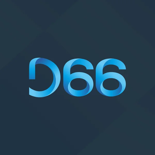 Ícone de logotipo de letra e número D66 — Vetor de Stock