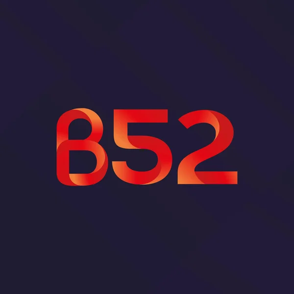 Ícone de logotipo de letra e número B52 —  Vetores de Stock