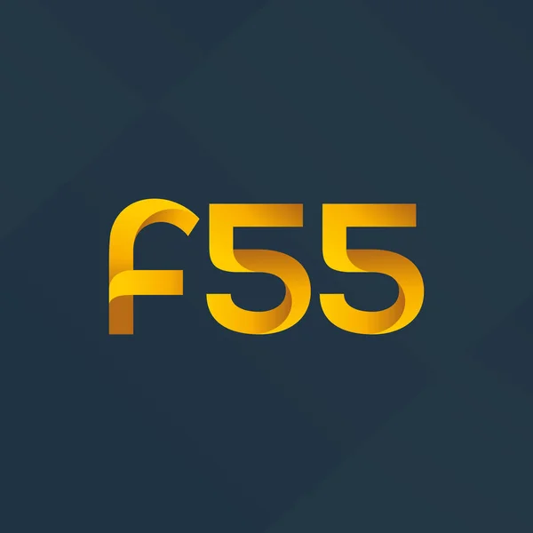 F55 letter and number logo icon — Stock Vector