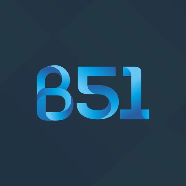 Icono de logotipo de letra y número B51 — Vector de stock