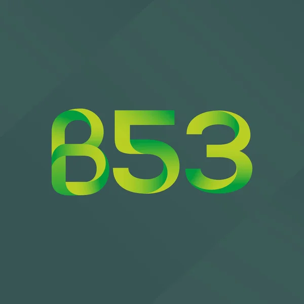 B53 brev och antal logo ikon — Stock vektor