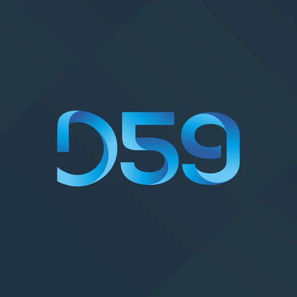Ícone de logotipo de letra e número D59 —  Vetores de Stock