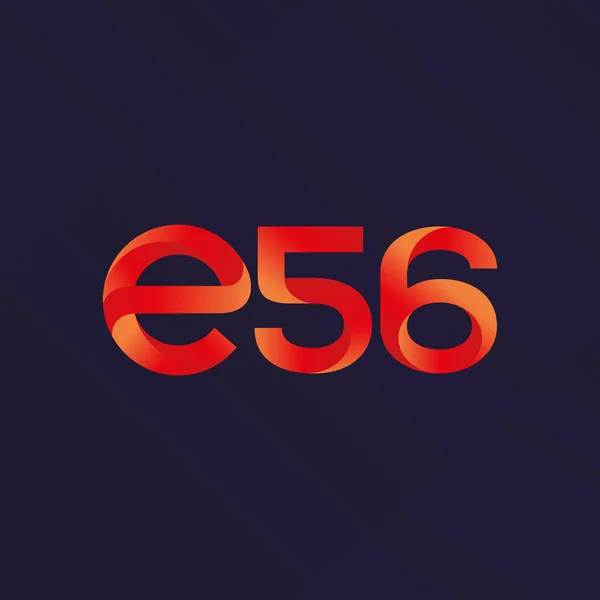 E56 písmeno a číslo logo ikonu — Stockový vektor