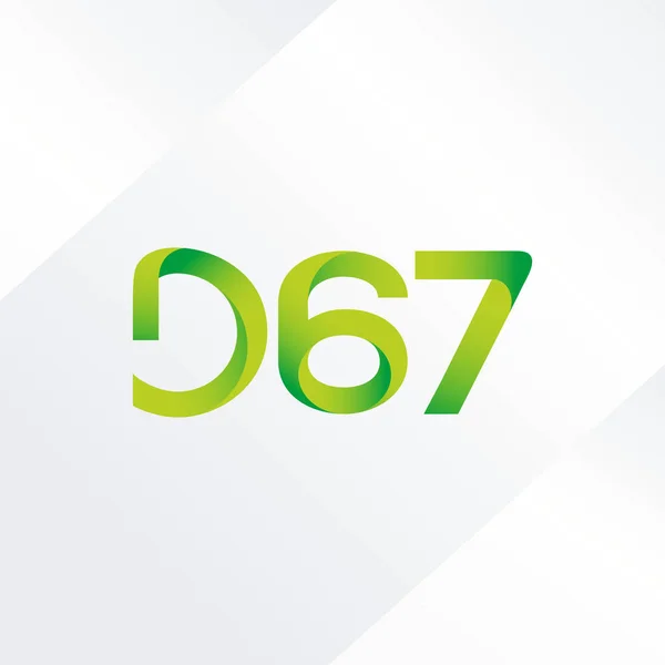 D67 litery i liczby ikona logo — Wektor stockowy