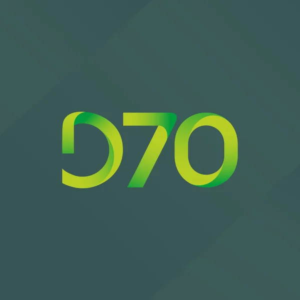 Ikon huruf dan nomor logo D70 - Stok Vektor