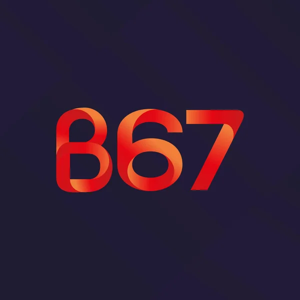 B67 litery i liczby ikona logo — Wektor stockowy